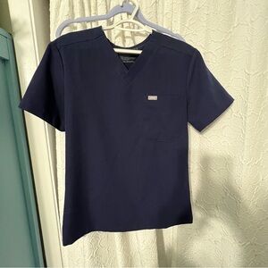 Figs- Navy Blue V-Neck, one chest pocket